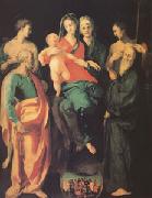 Jacopo Pontormo The Virgin and Child with Four Saints and the Good Thief with (mk05) oil on canvas
